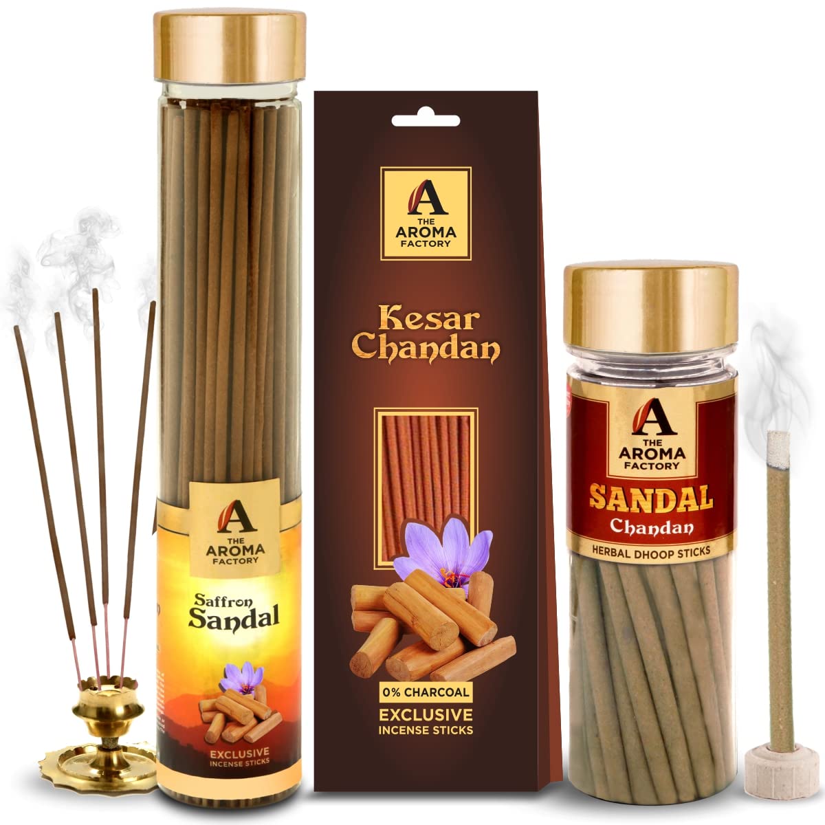 The Aroma Factory Agarbatti for Pooja, Incense Sticks, Charcoal Free & Low Smoke Agarbatti with Essential Oils & Natural Fragrance 30Sticks X 1Packet