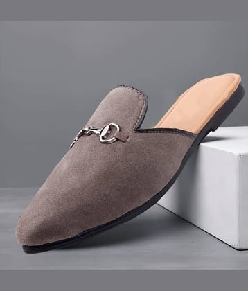 YUVRATO BAXI Casual Loafers Mules Grey Men's Mules Shoes
