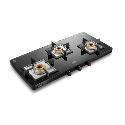 3 Burner Ultra Slim Glass PNG Gas Stove with High Flame Forged Brass Burner - Manual/Auto Ignition (CT1035USBLPN) 3 Burner Ultra Slim Glass PNG Gas Stove with High Flame Forged Brass Burner - Manual/Auto Ignition (CT1035USBLPN)