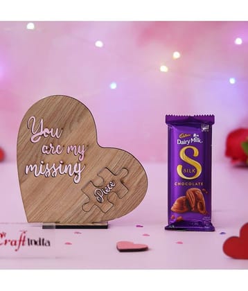 eCraftIndia "You Are My Missing Piece" Showpiece & Cadbury Dairy Milk Chocolate - 400 gms