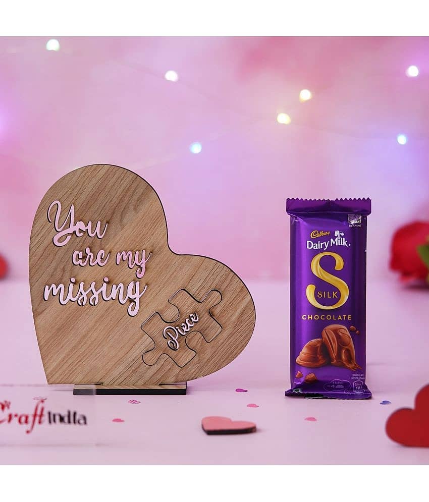 eCraftIndia "You Are My Missing Piece" Showpiece & Cadbury Dairy Milk Chocolate - 400 gms