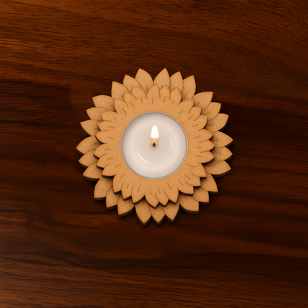 Dbeautify's DIY MDF Floral T Light Candle Holder
