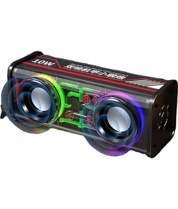 Life Like 10W With RGB Light 10 W Bluetooth Speaker Bluetooth V 5.3 with USB,SD card Slot Playback Time 10 hrs Black