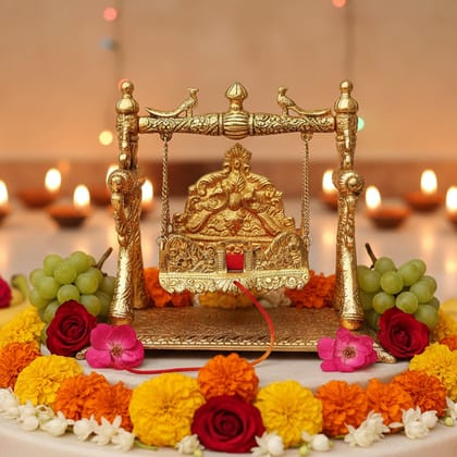 Aluminium Showpiece Laddu Gopal Jhula (ASMAS258 B)