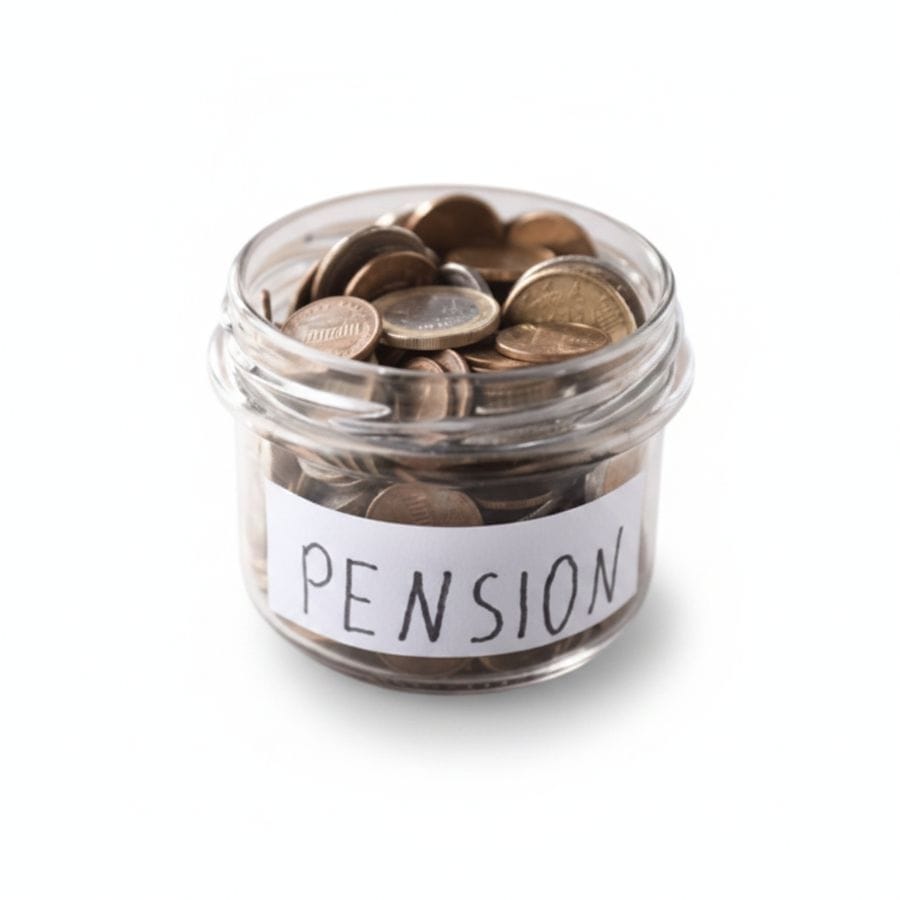 Pension Labeled Glass Storage Jar