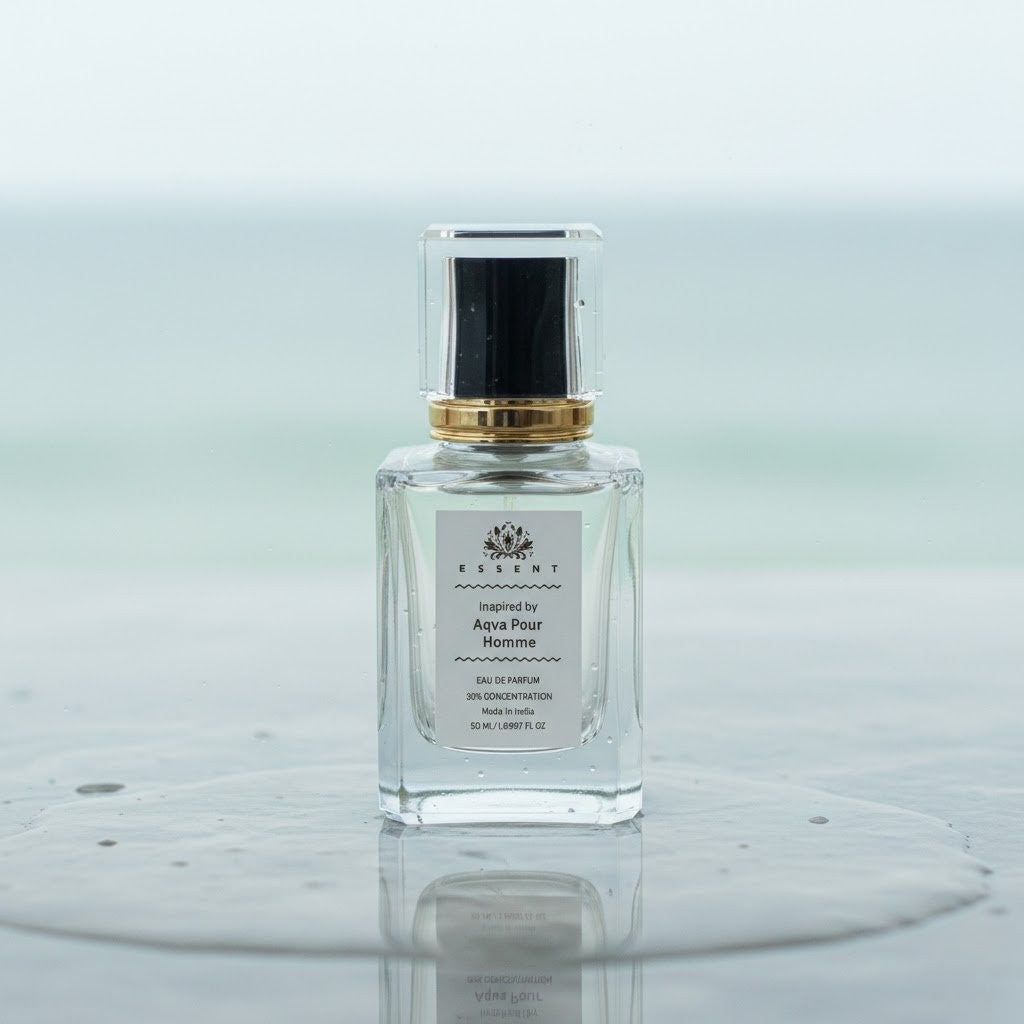 Essent Perfumes Aqua Pour Homme Eau de Parfum (EDP) – Fresh Aquatic Citrus Woody Long Lasting Perfume – Men’s Fragrance