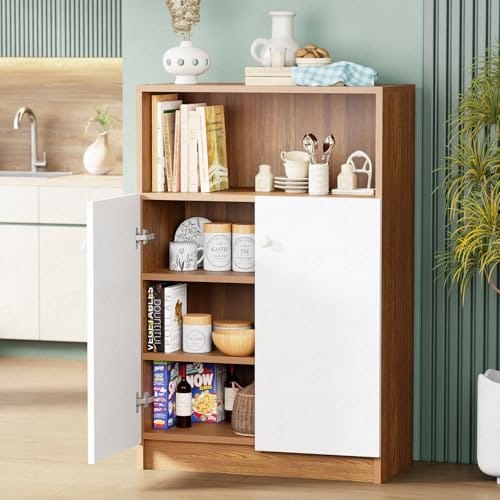 Lukzer 4-Tier Kitchen Storage Cabinet Organizer Engineered Wood Multipurpose Kitchen Rack & Storage Shelf