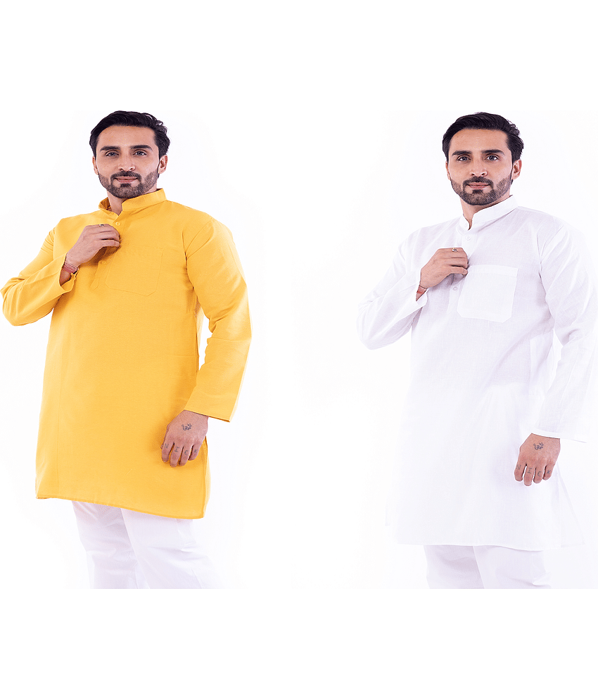 DESHBANDHU DBK Multi Cotton Kurta Pack of 2