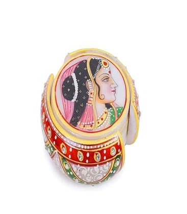 Marble Bani Thani ( Ladies) Painting 6 Pcs. Coaster Set