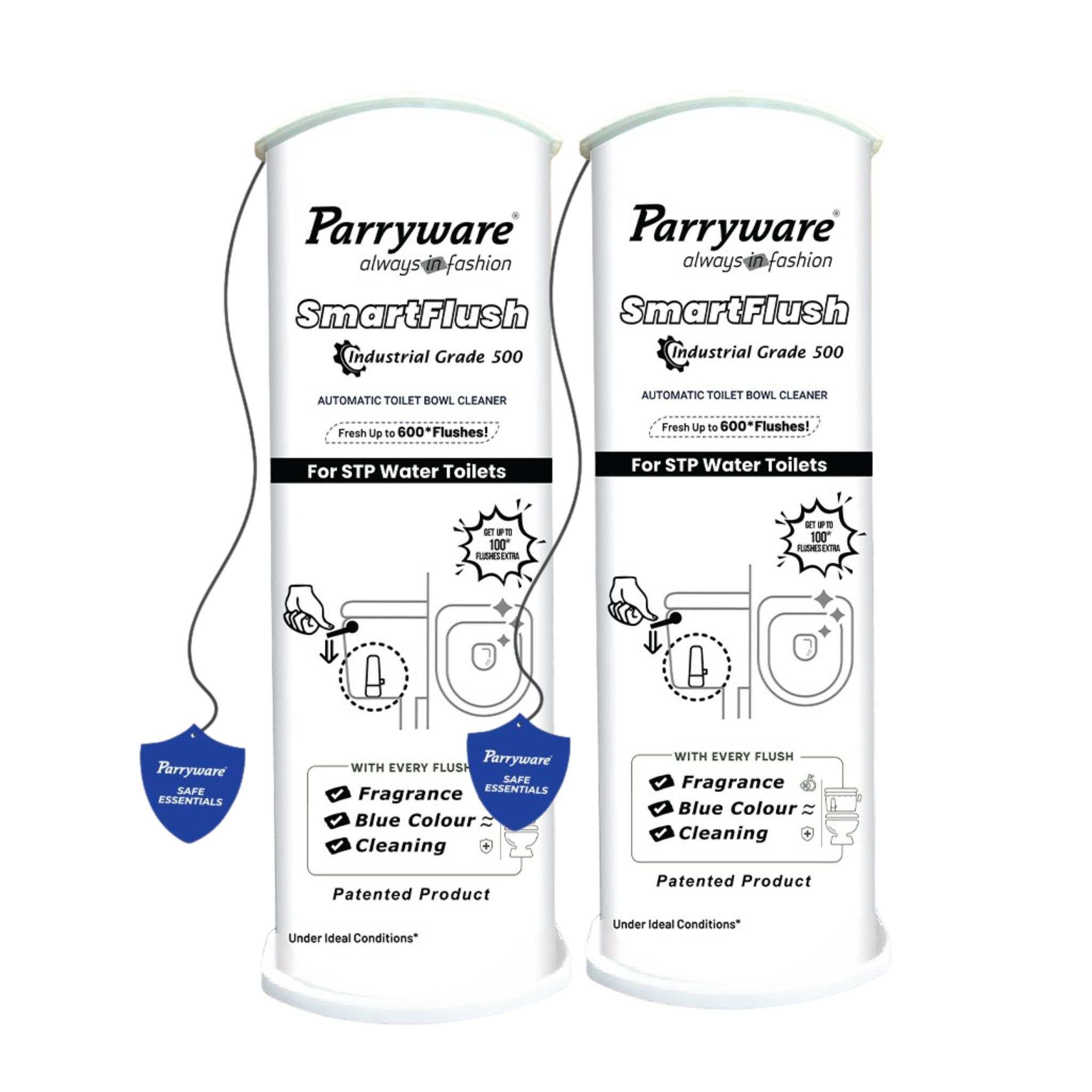 Parryware SmartFlush In-Cistern Automatic Toilet Bowl Cleaner - Industrial Disinfectant 500 I Lasts upto 600* Flushes | 99.9% Disinfection | Cleans after every flushes | FCSF0603