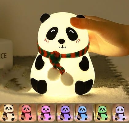 Rechargeable Silicone Panda Night Light for Kids | 7-Color LED Changing Lamp | Adorable Room Decor & Gift for Toddlers, Teens, & Valentines Day Present | Soft BPA-Free Nightlight | Panda Lamp Rechargeable Silicone Panda Night Light for Kids | 7-Color LED Changing Lamp | Adorable Room Decor & Gift for Toddlers, Teens, & Valentines Day Present | Soft BPA-Free Nightlight | Panda Lamp