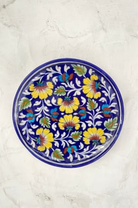 RAM GOPAL BLUE POTTERY HANDCRAFTED WALL PLATE RAM GOPAL BLUE POTTERY HANDCRAFTED WALL PLATE