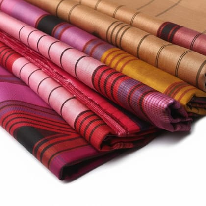 Multicoloured Striped Unstitched Fabric Roll