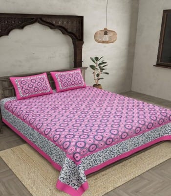 Floral Double Bedsheet With 2 Pillow Covers