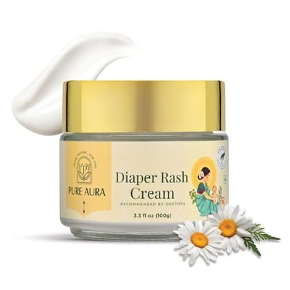 Pure Aura Baby Diaper Rash Cream 100gm | Ayurvedic Healing for Sensitive Skin | Natural & Chemical-Free | Safe for Newborns | Soothes & Protects Baby�s Skin | Doctors Recommended | Made in India