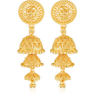 Wedding and Party wear South Screw back Jhumki Earring for Women and Girls  -VFJ1458ERG