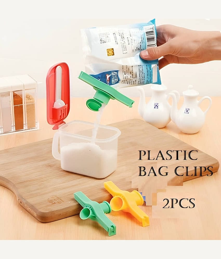 Food Snack Bag Pouch Clip Sealer with Nozzle 2 PCS