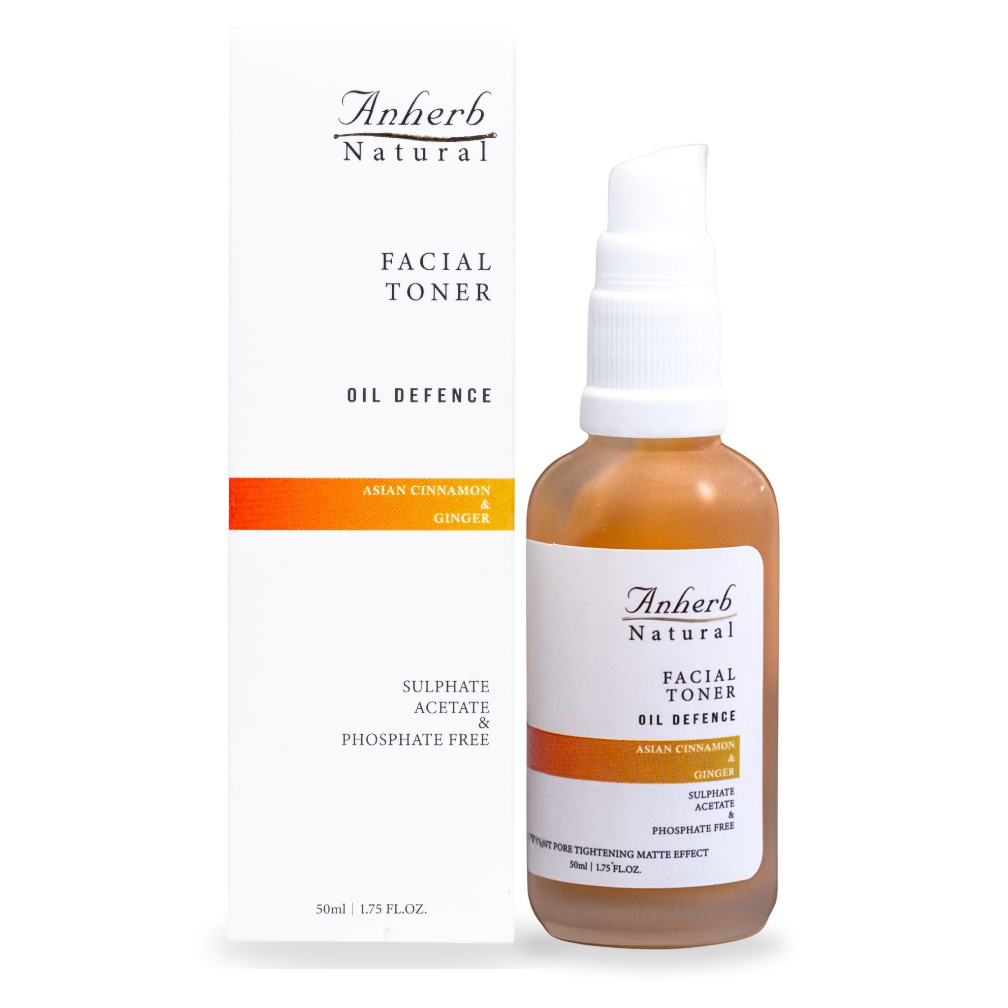 Anherb Natural Facial Gel Toner, Asian Cinnamon & Ginger, Oil Control, Pore Tightening - 50ml