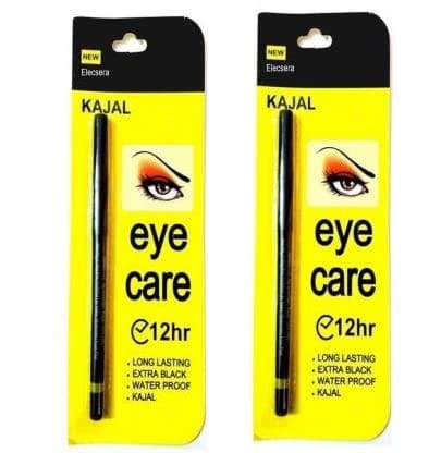 Elecsera Kajal Long Lasting Extra Black Waterproof combo Pack of 2 (BLACK, 0.7 g)