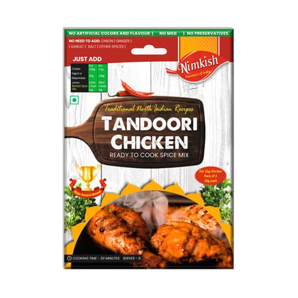 Nimkish Tandoori Chicken Ready to Cook Spice Mix | 60g | Onion Ginger Garlic Already in Mix | Himalayan Recipe