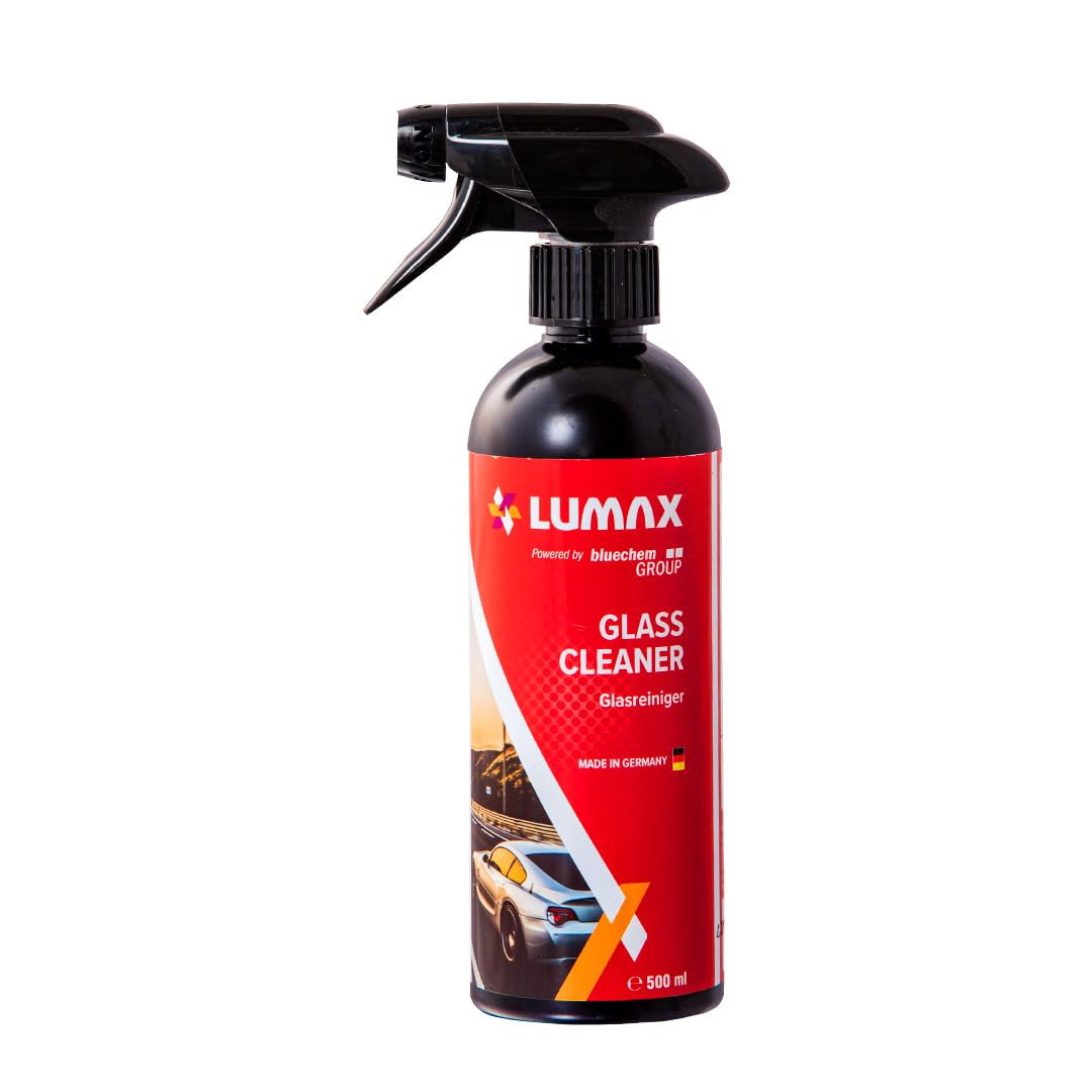 Lumax Glass Cleaner | 500ml | Advanced Cleaning Formula | Streak-Free Shine | Removes Dirt & Smudges | Crystal Clear Visibility | Safe for Hands