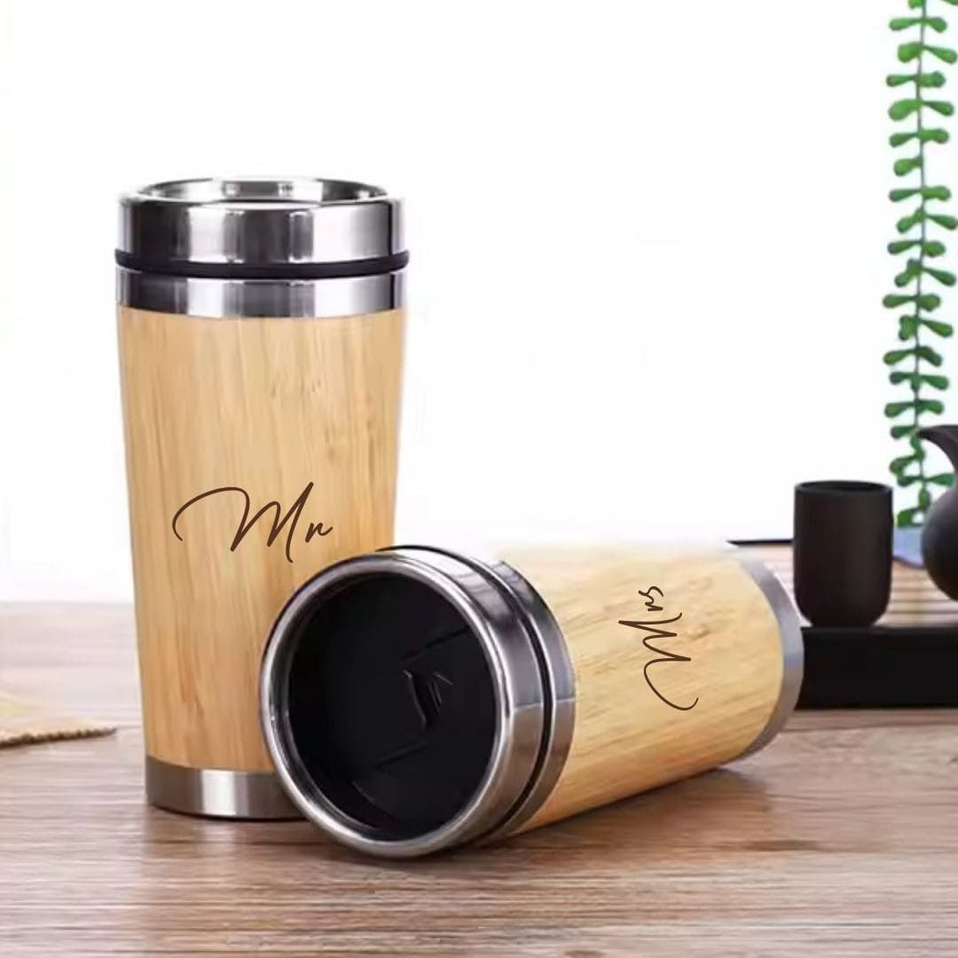 Mr & Mrs Bamboo Tumbler Combo : Perfect Gifts for Couples