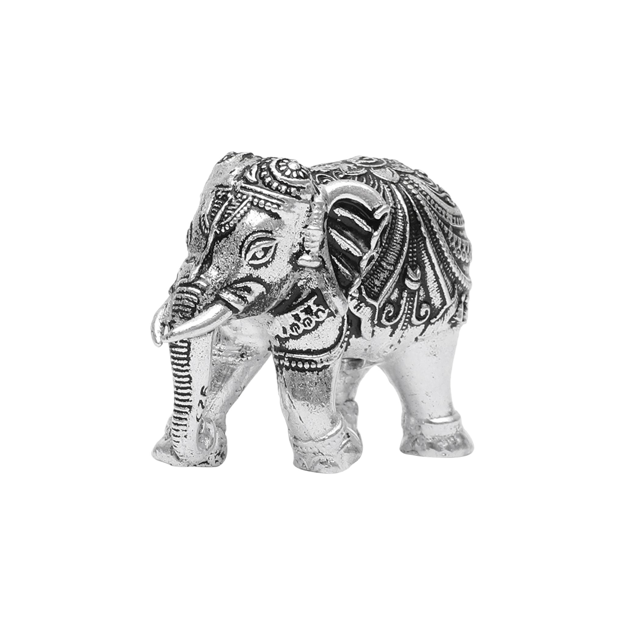 Pure Silver Elephant Idol (Chandi Haathi) – 999 Silver Decorative Showpiece for Home, Office, Puja & Vastu I Weight - 50 g