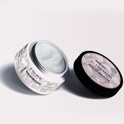 SPRING H2O D-Tan Face Mask with Spring water, Licorice extract for Tan Removal Instant Skin Brightening | All Skin Types | 500g