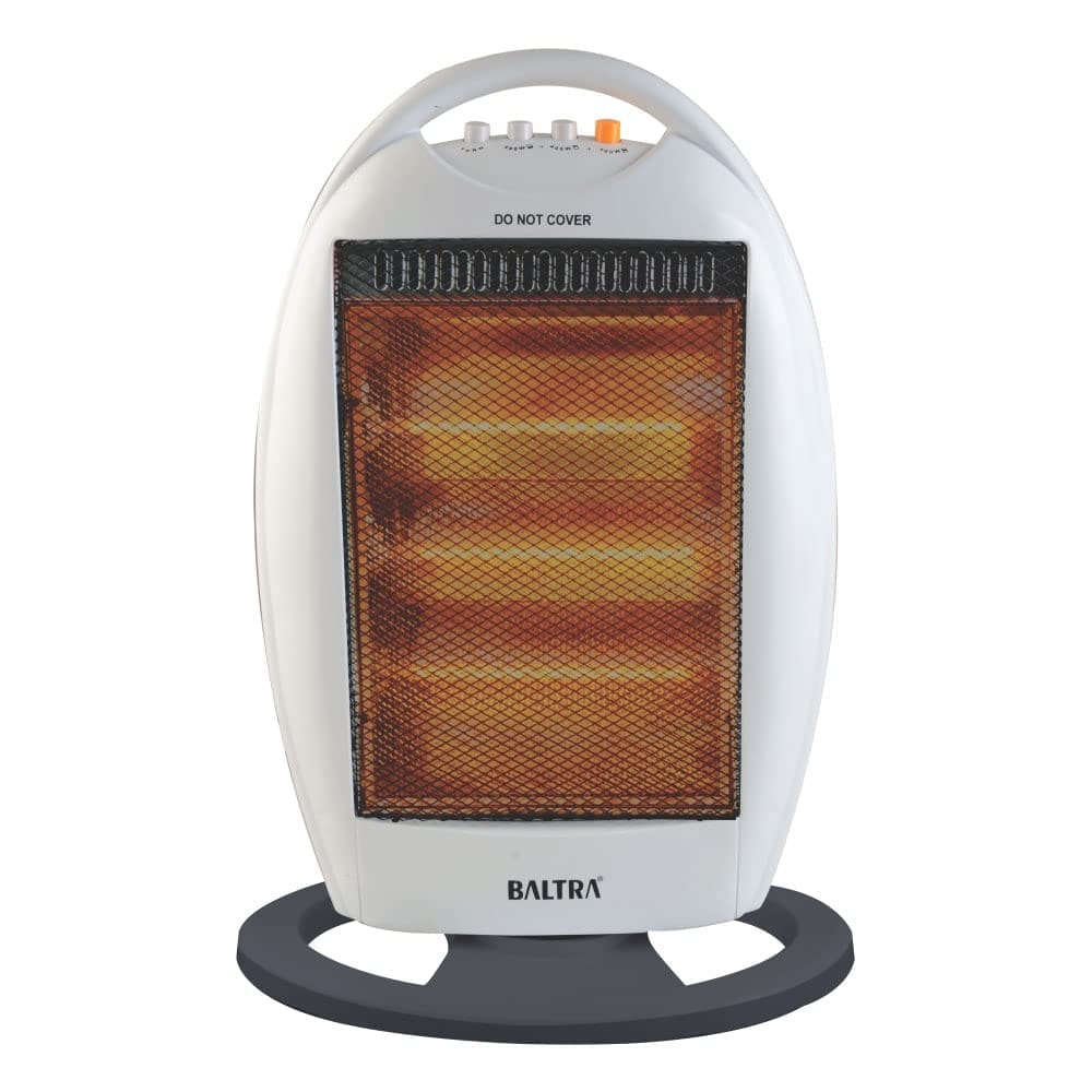 Baltra Carbon+ BTH137 1200 Watt Carbon Room Heater | Electric Heater for Home, Bedroom & Hall | Portable Indoor Heater for Winter | 3 Heating Level | ISI Mark Heater (White) - 1 Years Warranty