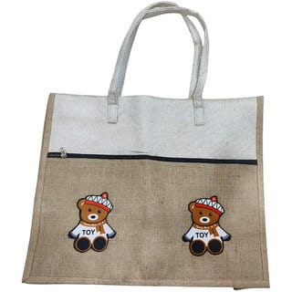 White Premium Cotton Printed Bags Multipurpose Bag For Men Women (Pack of 3)