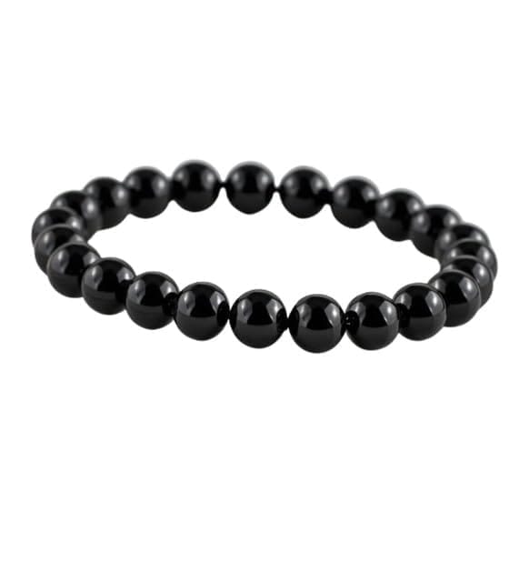 Natural Crystal 8mm Black Tourmaline Bracelet (Black)-PID64918
