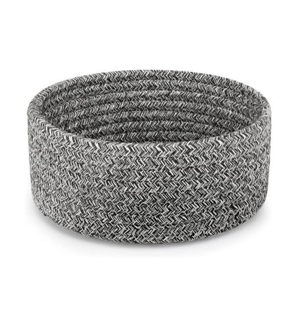 Generic Cotton 8x3 Inch Kidi Round 1 Pcs Bedside Organizer With Out Lid (Black)-PID66365