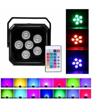 DAJUBHAI DJ LED Par Flood Light with 6 LED for Home Party Festival Lighting with 24 Key Remote Control Disco Stage Light DJ (Multicolor)