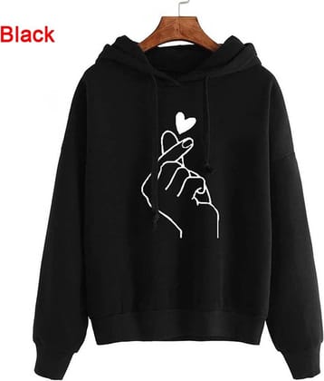 RAABTA FASHIION Women Fleece Sweatshirt For ( Black )