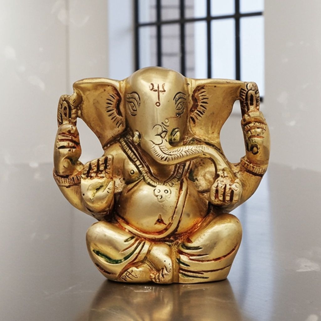 Brass Showpiece Ganesh Ji Statue (BSMAS1241 G)