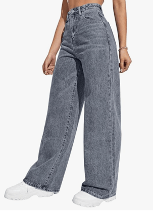 Women's High Waisted Wide Leg Jeans  Baggy Denim Pants, Loose Fit Casual Straight Leg Pant for Girls