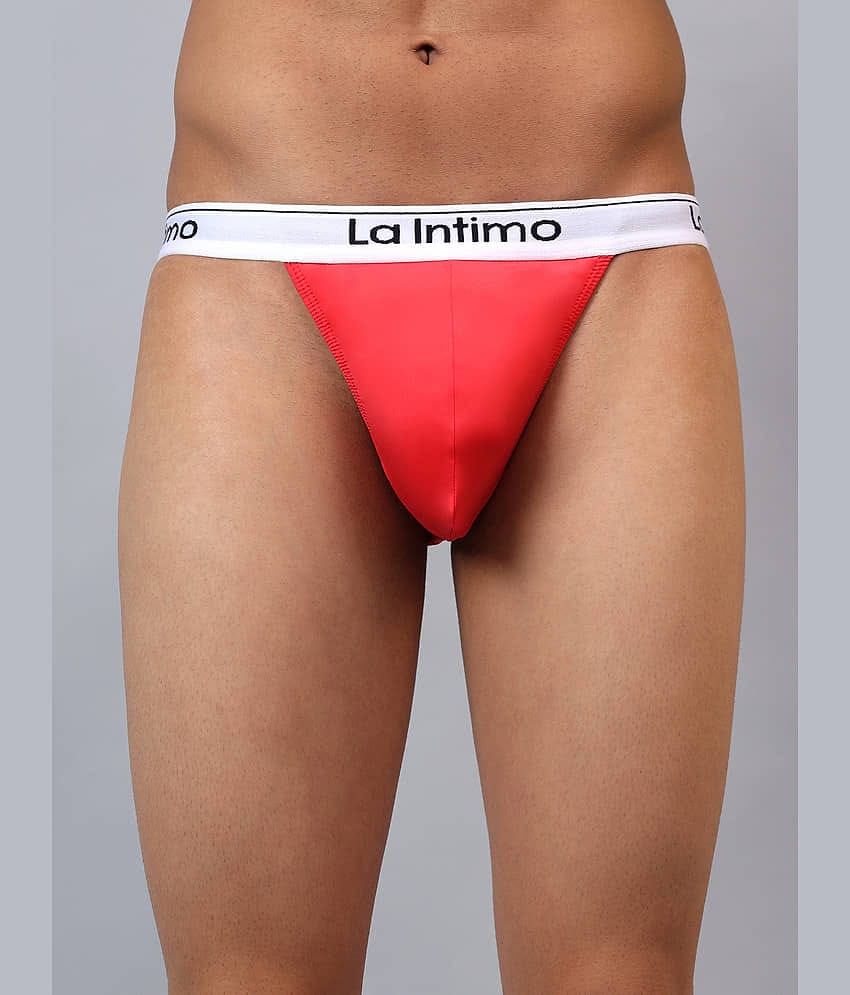 La Intimo Pack of 1 Nylon Briefs For Men's ( Red )