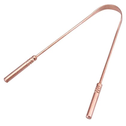 GUBB Copper Tongue Cleaner For Kids & Adults, Ayurvedic Tongue Scraper For Bad Breath With Handle