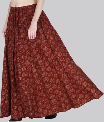 Sttoffa Maroon Cotton Women's A-Line Skirt ( Pack of 1 )