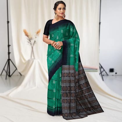 Tree Motifs Bomkai Silk Saree Tree Motifs Bomkai Silk Saree