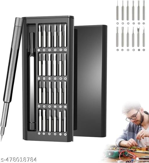 Korteloz 24 in 1 mini precision screwdriver set with case magnetic micro driver tool kit magnetic head 24 different bits screwdriver set for repair electronics pack of 1