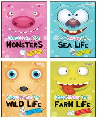 Crazy Colouring Book: Monsters, Monsters, Sea Life, Wild Life, Farm Life (Set of 4 Books) [Paperback] [Jan 01, 2016] LS Editorial Team