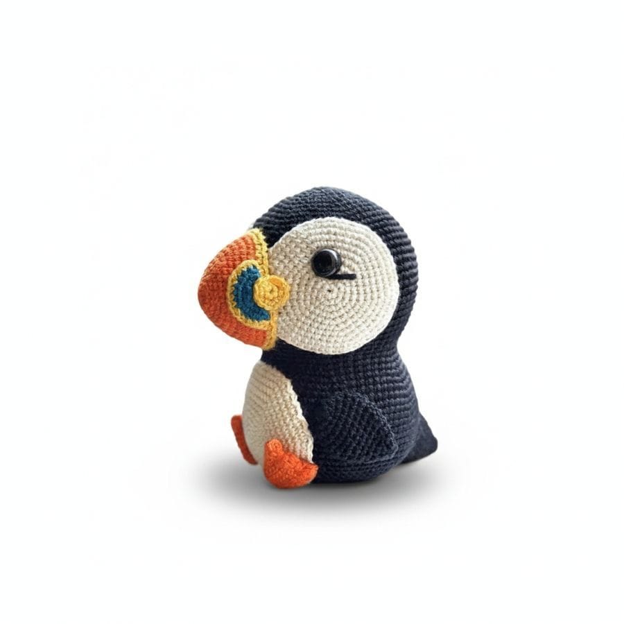 Handmade Crochet Puffin Plush Toy