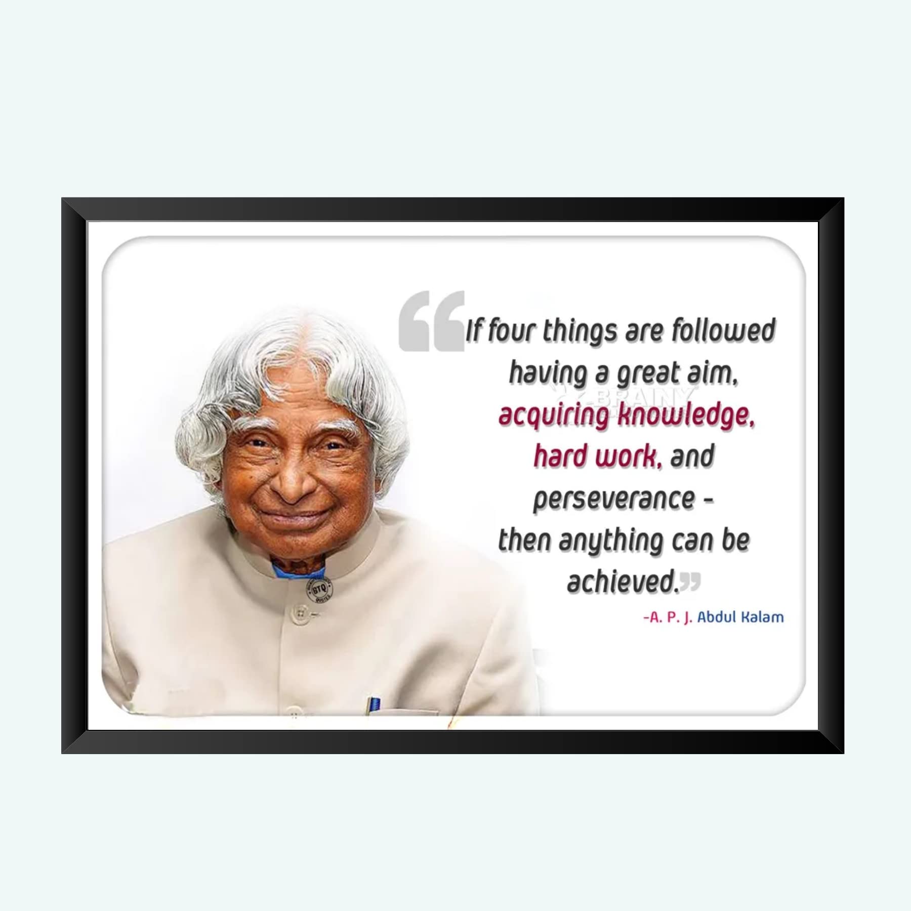 NOKKES A.P.J Abdul Kalam Wall Photo Frame For India Love And Wall Decoration Wall Photo Frame Size 8X12 Inch_A3