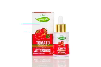 VI-JOHN Prakritik Tomato Face Serum Brightening & Anti-Aging | Fights Dark Spots & Pigmentation | Hydrates & Boosts Collagen | Serum for glowing skin | 100% Bioactives Dermatologist Approved |30ML