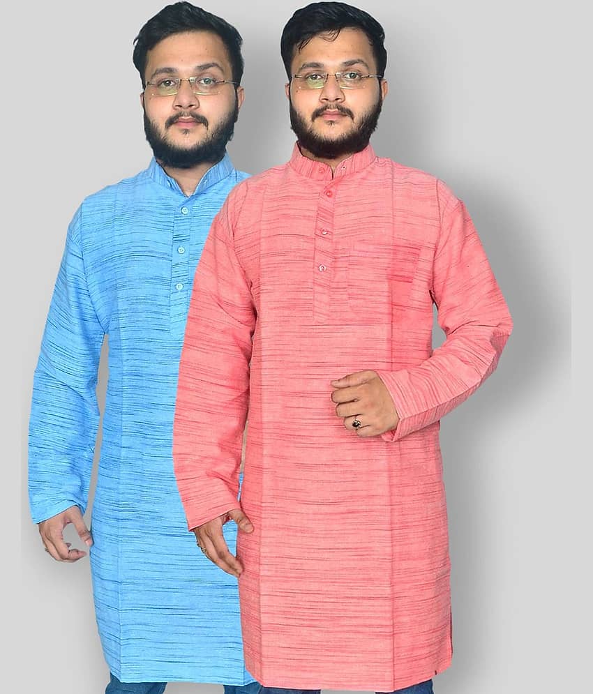 DESHBANDHU DBK - Multicolor Cotton Men's Regular Kurta ( Pack of 2 )