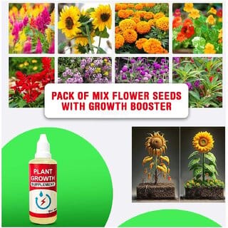 Flower Seeds With Plant Growth Supplement Pack of 2