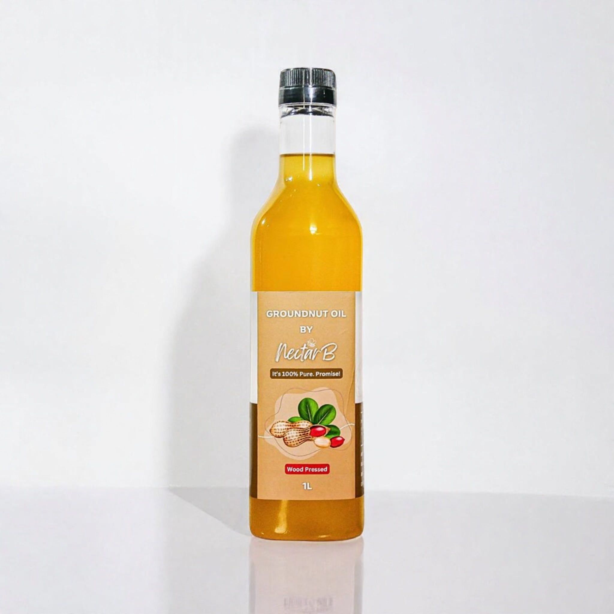 Wood Pressed Groundnut Oil | 100% Pure | Kachi Ghani | Unrefined | Chemical-Free