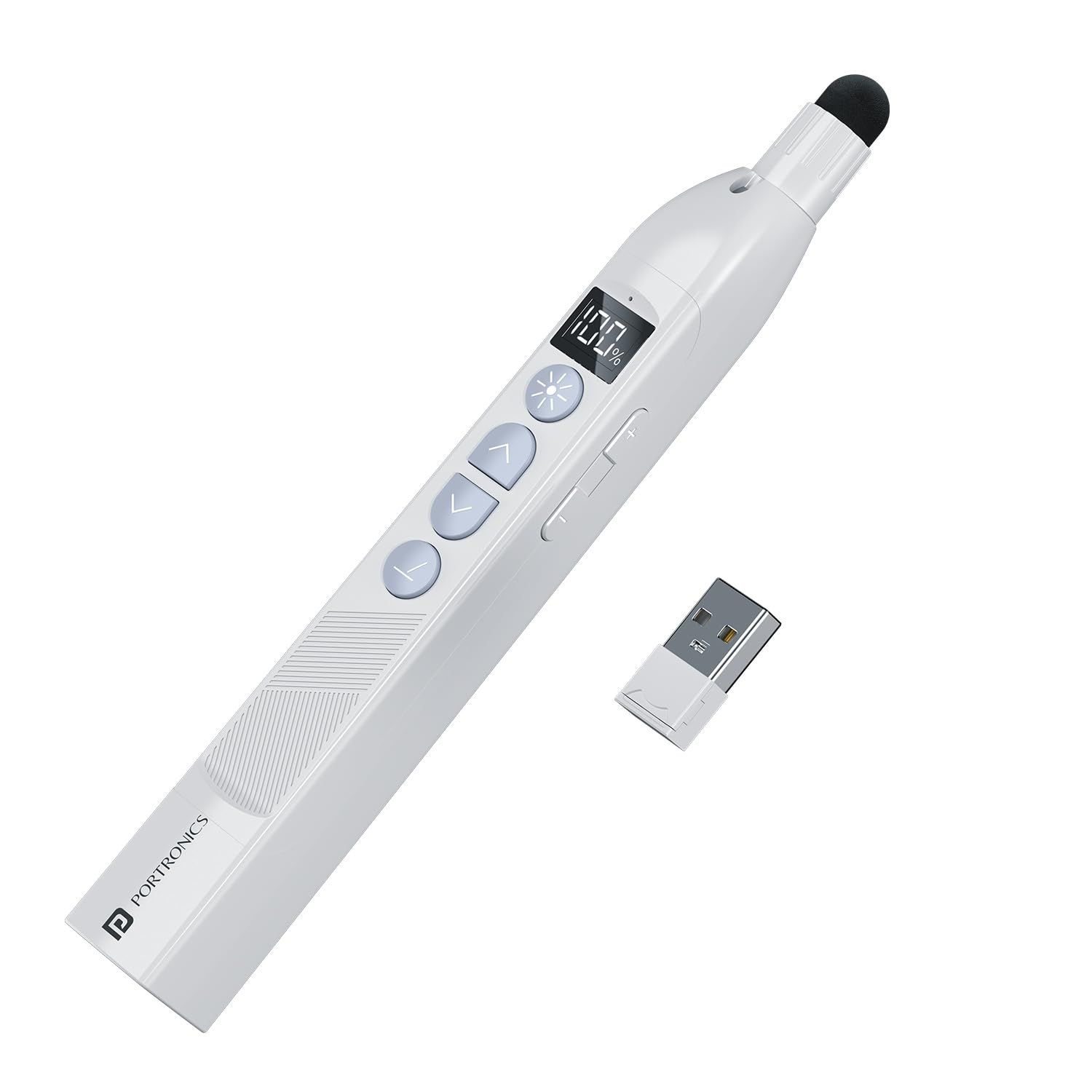 Portronics SlideMate 2, Red Laser, Retractable Pointer, Rechargeable, Stylus Tip