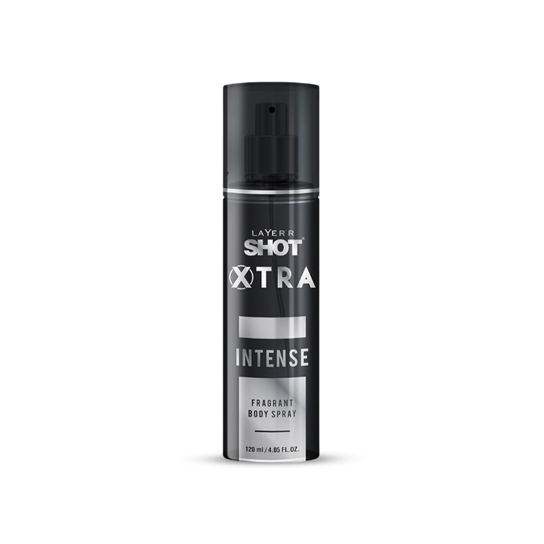 Layer�r Shot XTRA Intense Body Spray for Men | Spicy Woody Fragrance with Grapefruit & Guaiawood | 120ml